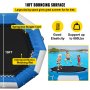 Trampolín acuático inflable VEVOR de 3 m con escalera mecánica, trampolín acuático inflable redondo en azul y blanco, trampolín flotante para lagos, piscinas y mar en calma.