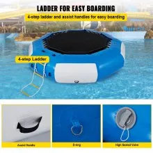 VEVOR Trampolín de Agua Capacidad 400 kg Trampolín Inflable PVC Azul y Blanco