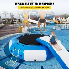 VEVOR Trampolín de Agua Capacidad 400 kg Trampolín Inflable PVC con Tobogán