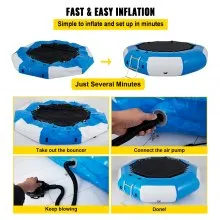 VEVOR Trampolín de Agua Capacidad 400 kg Trampolín Inflable PVC con Tobogán