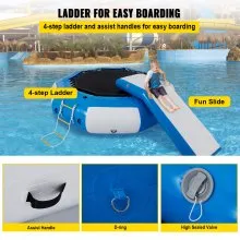 VEVOR Trampolín de Agua Capacidad 400 kg Trampolín Inflable PVC con Tobogán
