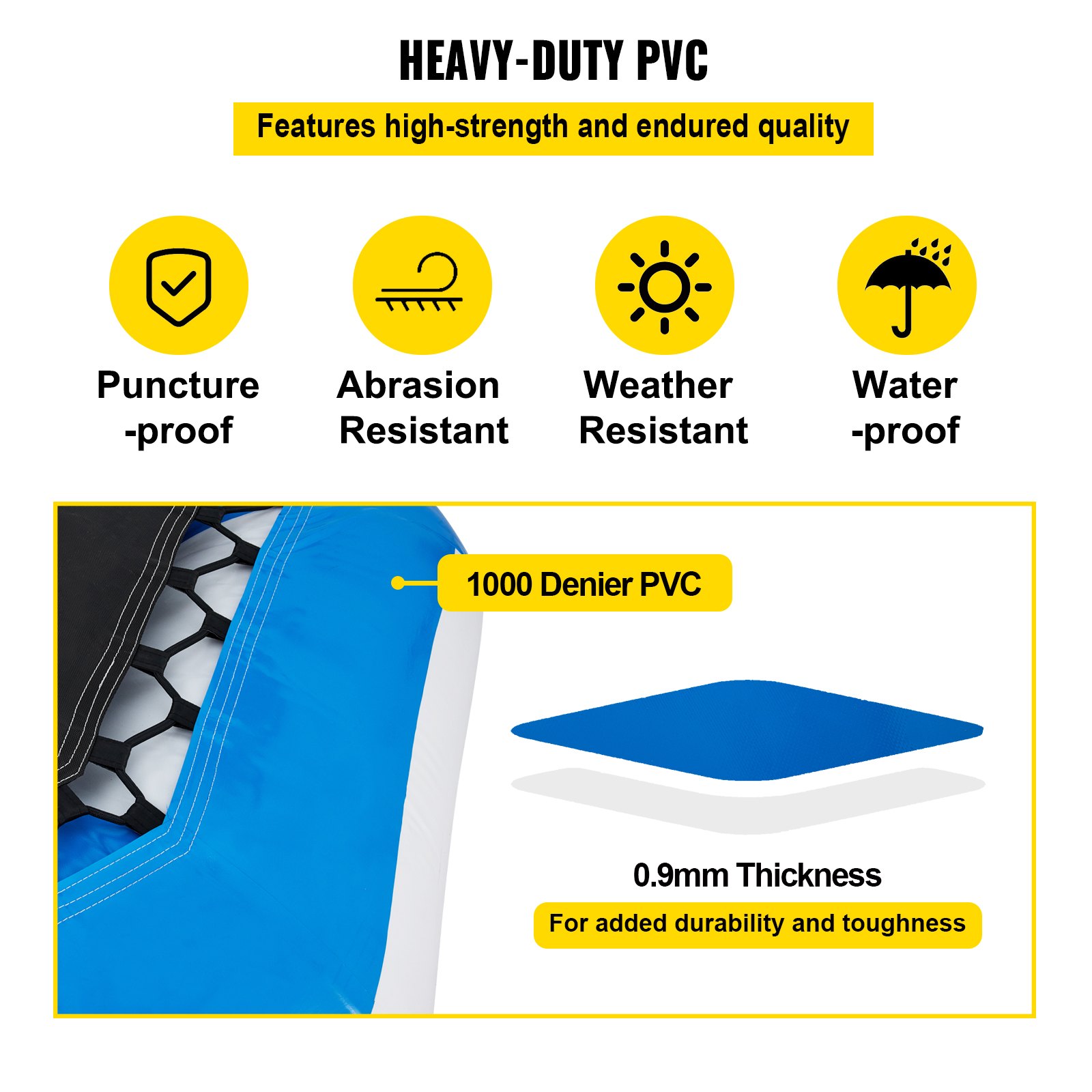 VEVOR Trampolín de Agua Capacidad 400 kg Trampolín Inflable PVC con Tobogán