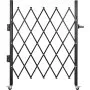 Puerta de seguridad plegable individual VEVOR, puerta plegable de 48" de alto x 37" de ancho, puerta de seguridad de acordeón de acero, puerta de seguridad de expansión flexible, puerta de barricada rodante de 360°, puerta de tijera o puerta con candado