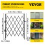 Puerta de seguridad plegable individual VEVOR, 160 cm de alto x 178 cm de ancho, puerta de seguridad tipo acordeón de acero, puerta de seguridad flexible y extensible, puerta de barricada con giro de 360°, puerta de tijera con candado.
