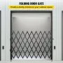 VEVOR Puerta de seguridad plegable individual, Puerta plegable de 48\" H x 71\" W, Puerta de seguridad en acordeón de acero, Puerta de seguridad expandible flexible, Puerta de barricada rodante de 360°, Puerta de tijera o puerta con candado