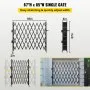 VEVOR Puerta de Seguridad Plegable Simple Acabado en Polvo 2 x 2 m con Ruedas