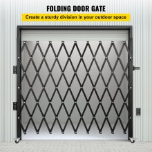 VEVOR Puerta de Seguridad Plegable Simple Acabado en Polvo 2 x 2 m con Ruedas