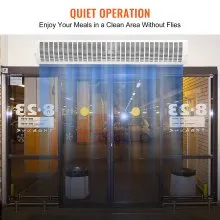 VEVOR Cortina de aire comercial para interiores de 60 pulgadas, superpotencia, 2 velocidades, 2100 CFM, cortinas de aire montadas en la pared con certificación para puertas, ventilador interior sobre puerta con interruptor de límite resistente, fácil de instalar, 110 V sin calefacción