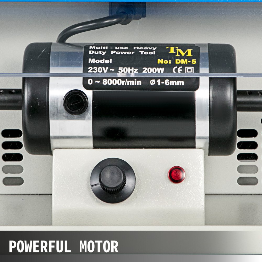 Máquina pulidora VEVOR 200W Máquina pulidora de joyería 110V Herramienta de pulido de joyería Colector de polvo con mesa de luz Pulidora de búfer de joyería