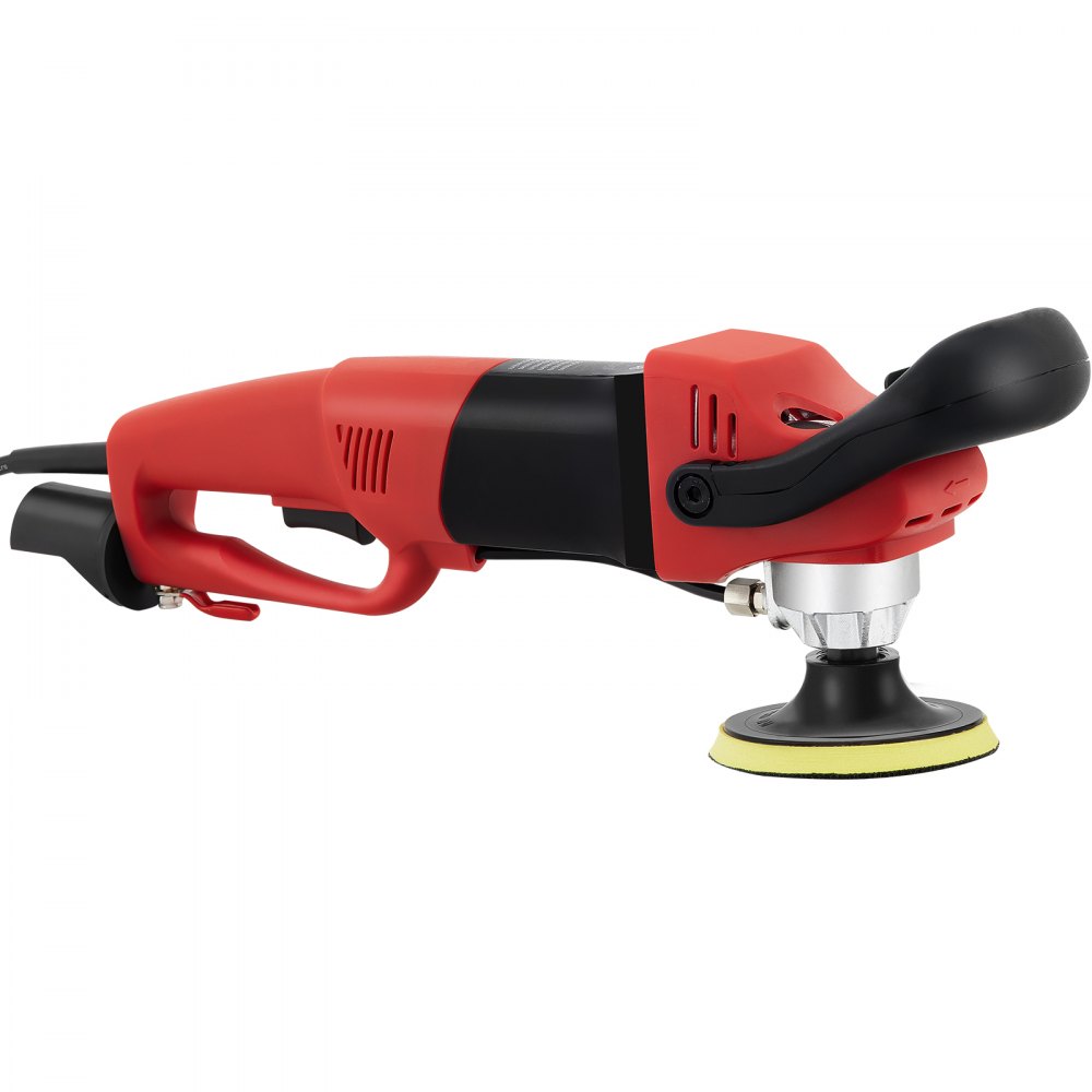 Pulidora húmeda VEVOR roja y negra con mango ergonómico y accesorio de almohadilla de pulido.