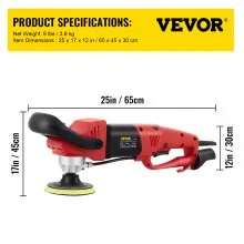 Amoladora pulidora en húmedo VEVOR, almohadillas de pulido de diamante de velocidad variable de 4" y 5", máquina pulidora con adaptador de tubería de agua de 78.7" y protector contra salpicaduras, piedra de concreto electrónica para encimera de piso de título CE