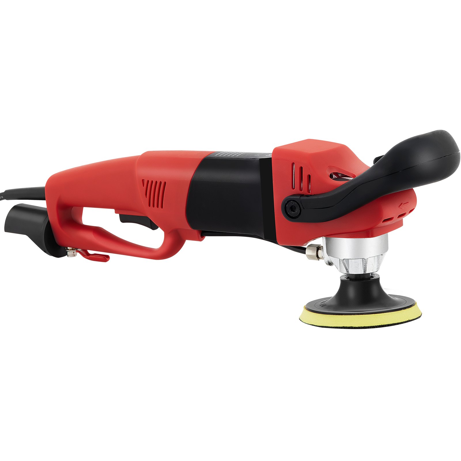 Pulidora húmeda VEVOR roja y negra con mango ergonómico y accesorio de almohadilla de pulido.