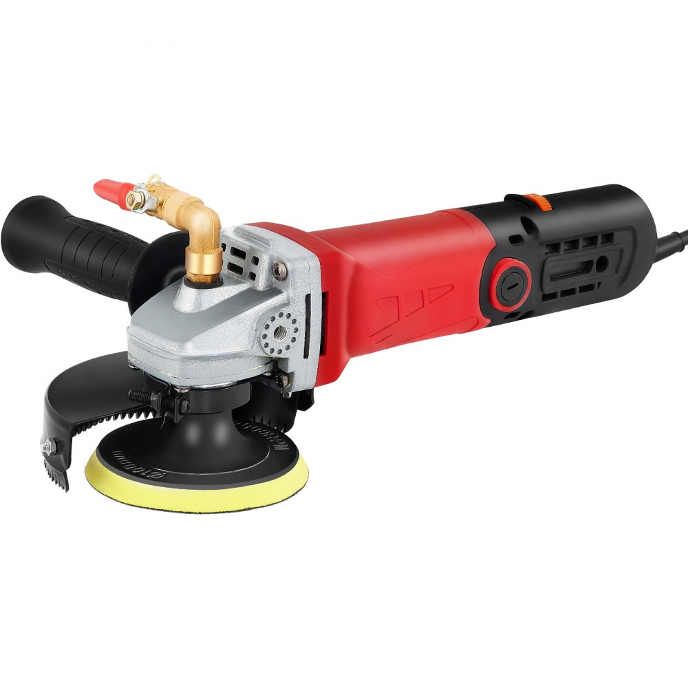 Pulidora/pulidora húmeda VEVOR, kit de 8 piezas de velocidad variable, almohadillas de pulido de diamante extra de 4" y 5", máquina pulidora con adaptador de tubería de 59" y protector contra salpicaduras, herramienta de piedra de hormigón para encimera de granito/mármol CE
