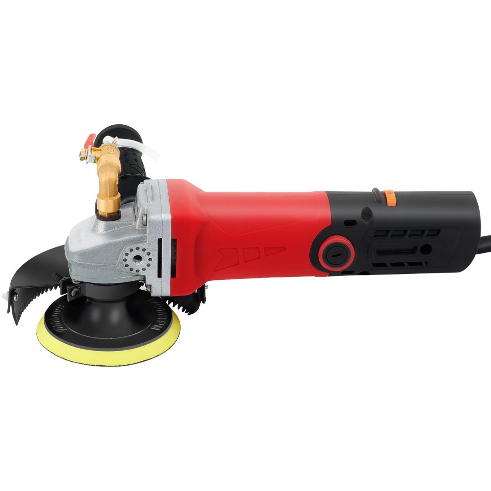 Pulidora/pulidora húmeda VEVOR, kit de 8 piezas de velocidad variable, almohadillas de pulido de diamante extra de 4" y 5", máquina pulidora con adaptador de tubería de 59" y protector contra salpicaduras, herramienta de piedra de hormigón para encimera de granito/mármol CE