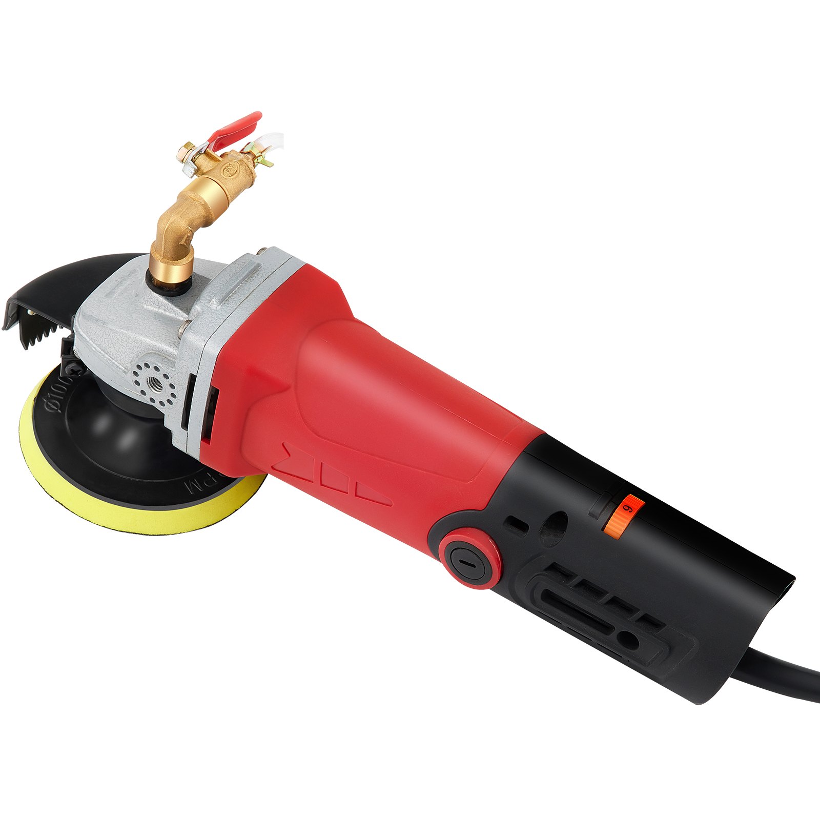 Pulidora/pulidora húmeda VEVOR, kit de 8 piezas de velocidad variable, almohadillas de pulido de diamante extra de 4" y 5", máquina pulidora con adaptador de tubería de 59" y protector contra salpicaduras, herramienta de piedra de hormigón para encimera de granito/mármol CE