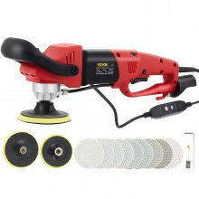 VEVOR Pulidora en húmedo, kit de pulido de 8 piezas de velocidad variable, con almohadillas de diamante de 4" y 5", máquina pulidora con adaptador de tubería de 59" y protector contra salpicaduras, herramienta de piedra de hormigón para encimera de granito/mármol CE