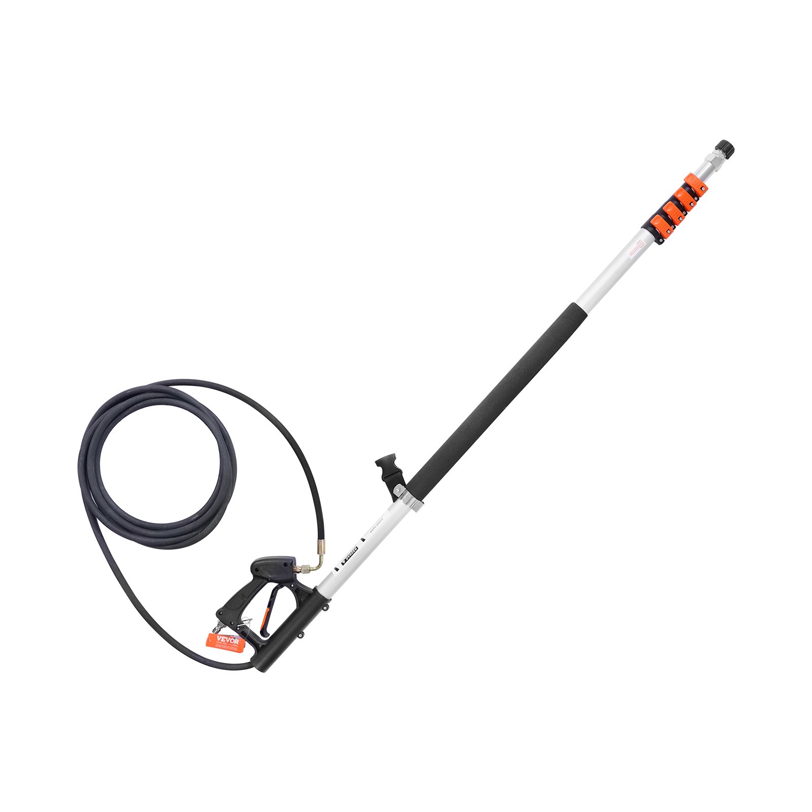VEVOR Varilla Telescópica para Hidrolavadora, 21 ft, 4000 PSI, con Varillas de Extensión, Acoplador Pivotante, 7 Puntas de Boquilla Rociadora y Arnés de Soporte Ajustable, 175 x 45 x 1393 mm