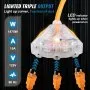 Carrete de extensión retráctil VEVOR, cable de alimentación SJTOW 12AWG/3C resistente de 45 pies 12AWG, negro probado según los estándares