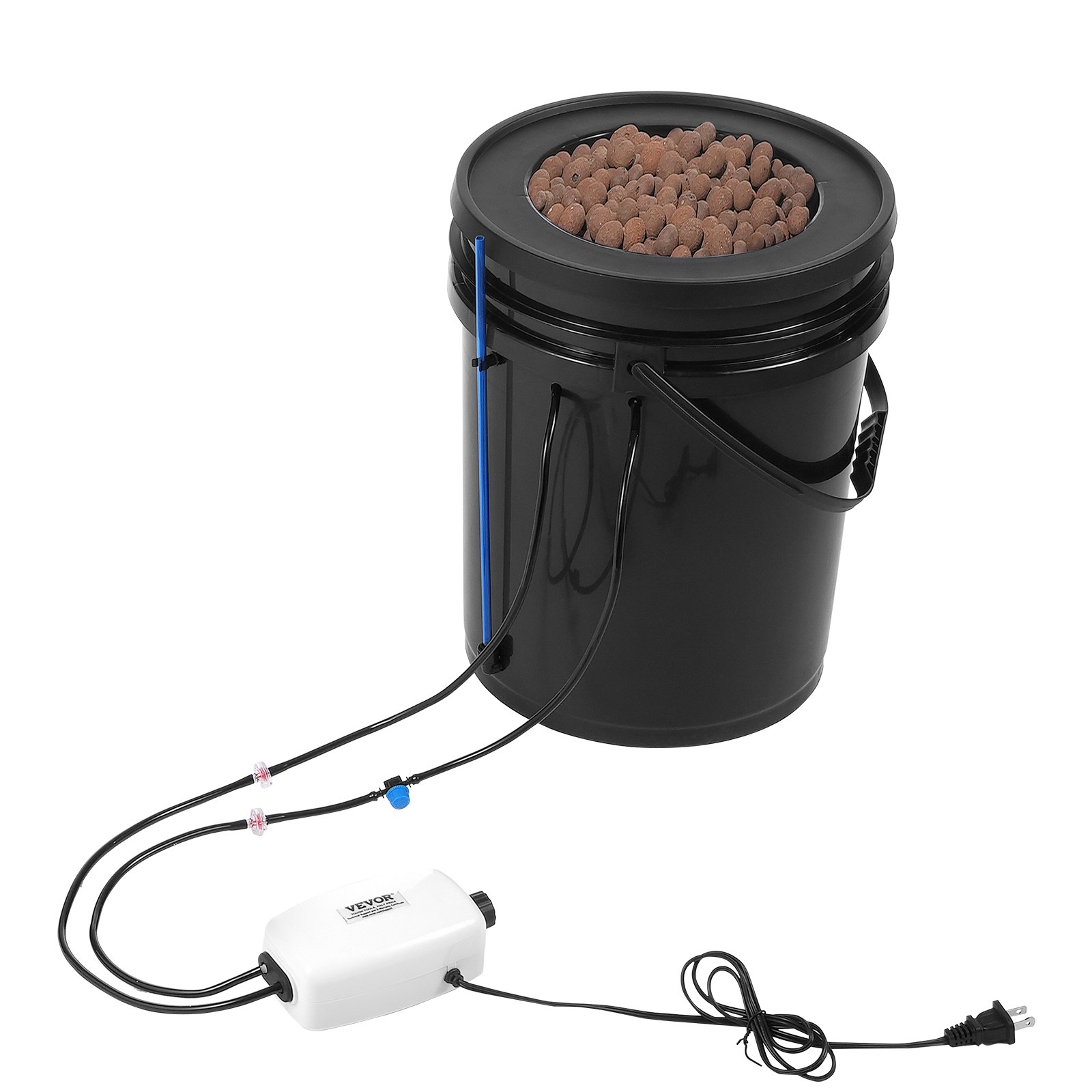 Sistema de cultivo hidropónico VEVOR DWC para cultivo en aguas profundas con goteo superior, 1 balde de 5 galones