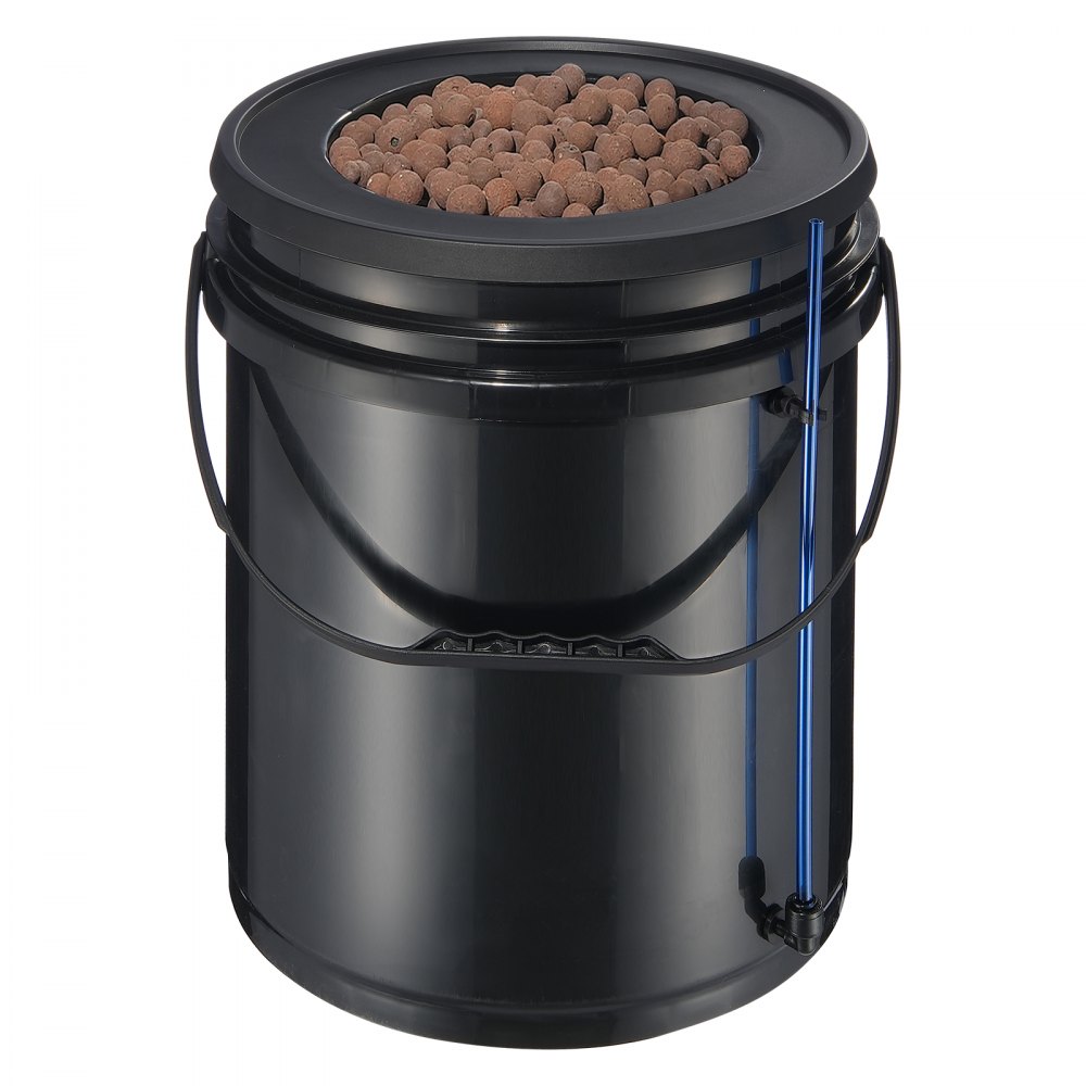 Sistema de cultivo hidropónico VEVOR RDWC, kit de cultivo hidropónico con sistema de riego por goteo superior, sistema de recirculación de agua profunda, 4 hebillas y 1 depósito, con bomba de aire y dispositivo de nivel de agua para hortalizas de hoja.