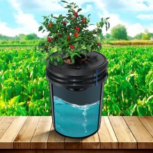 Sistema hidropónico VEVOR DWC, 5 galones, 4 cubos, cubo de cultivo de agua profunda, kit de cultivo hidropónico con bomba, piedra de aire y dispositivo de nivel de agua, para verduras de hoja interior/exterior