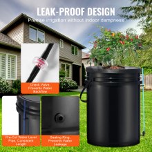 Sistema hidropónico VEVOR DWC, 5 galones, 8 cubos, cubo de cultivo de agua profunda, kit de cultivo hidropónico con bomba, piedra de aire y dispositivo de nivel de agua, para verduras de hoja interior/exterior