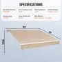 Toldo retráctil manual VEVOR de 4 x 2,4 m para exteriores, parasol retráctil de poliéster resistente al agua para puertas y ventanas, con manivela para patio y balcón.