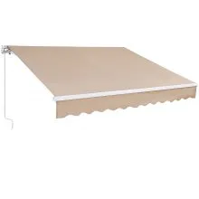 VEVOR Toldo retráctil manual de 13 x 8 pies para exteriores, toldo retráctil para patio, toldo para ventana, toldo de poliéster resistente al agua con manivela para patio, balcón