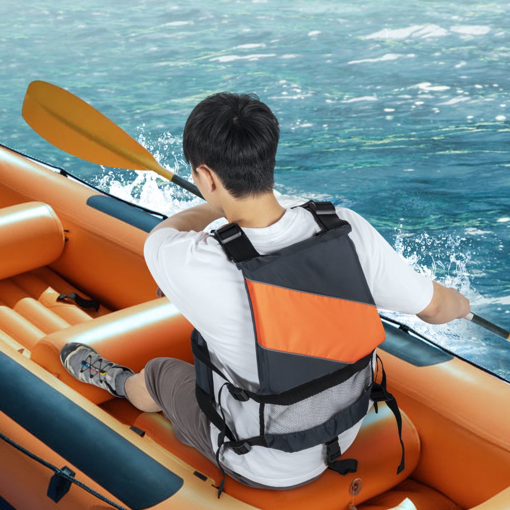 Chaleco salvavidas VEVOR para deportes acuáticos (PFD), chaleco salvavidas con nailon impermeable y flotabilidad de 96 N, chaleco/chaqueta salvavidas para cualquier actividad acuática: pesca, kayak, surf y más, para hombres y mujeres L