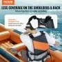 VEVOR Chaleco salvavidas para deportes acuáticos PFD 110N Chaleco salvavidas de flotabilidad para hombres y mujeres XL