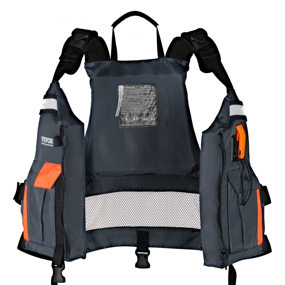 Chaleco salvavidas VEVOR para deportes acuáticos (PFD), chaleco salvavidas con nailon impermeable y flotabilidad de 80 N, chaleco/chaqueta salvavidas para cualquier actividad acuática: pesca, kayak, surf y más, para hombres y mujeres S