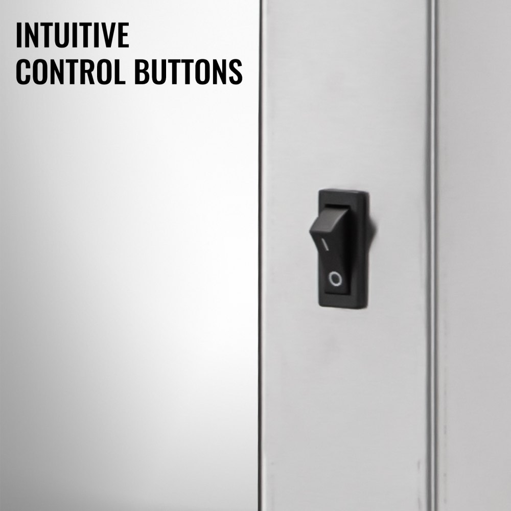 Botones de control en el calentador de patatas fritas VEVOR.