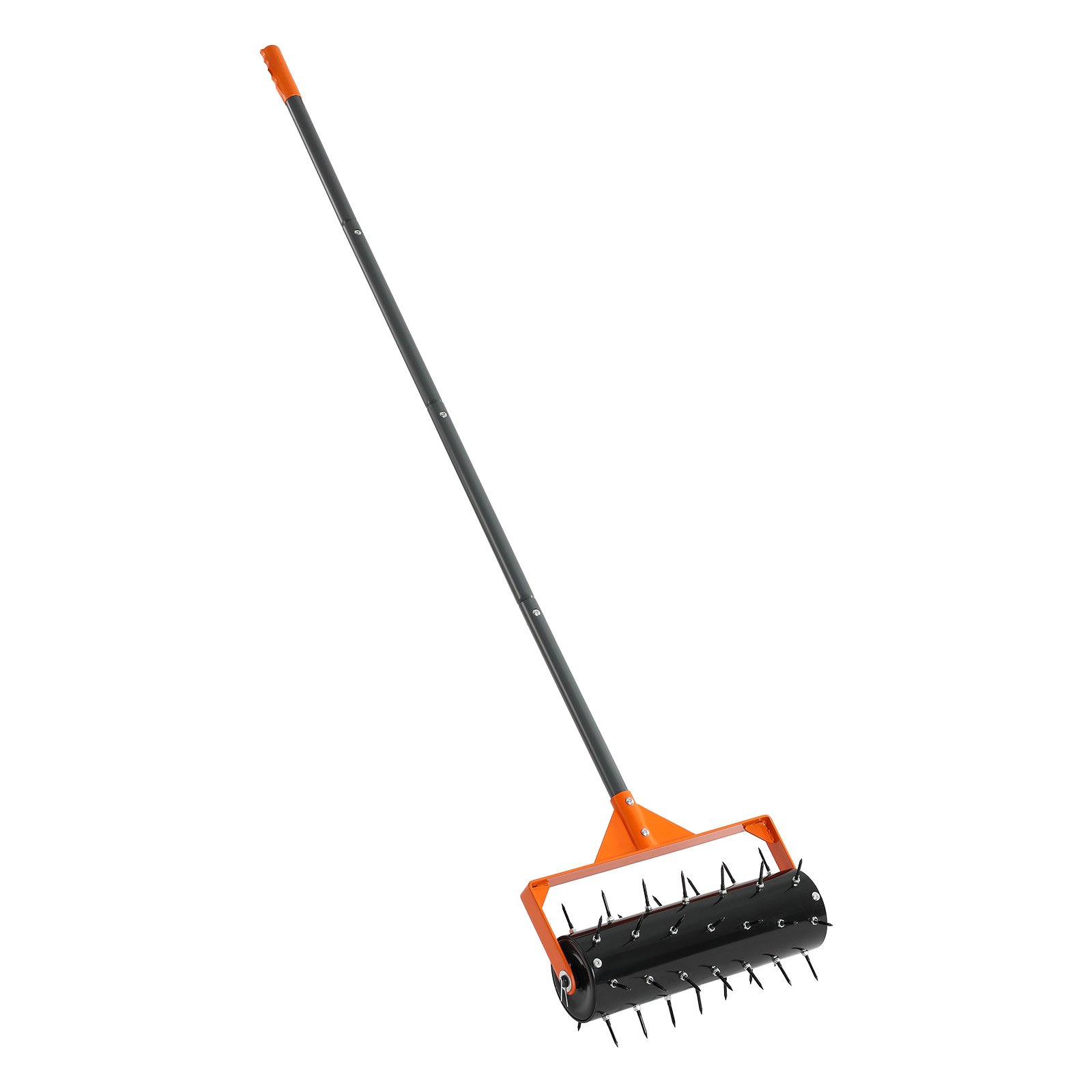 Aireador de césped VEVOR, rodillo aireador manual de 15 pulgadas con 42 púas y mango largo de 60 pulgadas, tambor rellenable para mayor peso, penetrador de suelo de césped de alta resistencia para suelos compactados de jardín y patio.