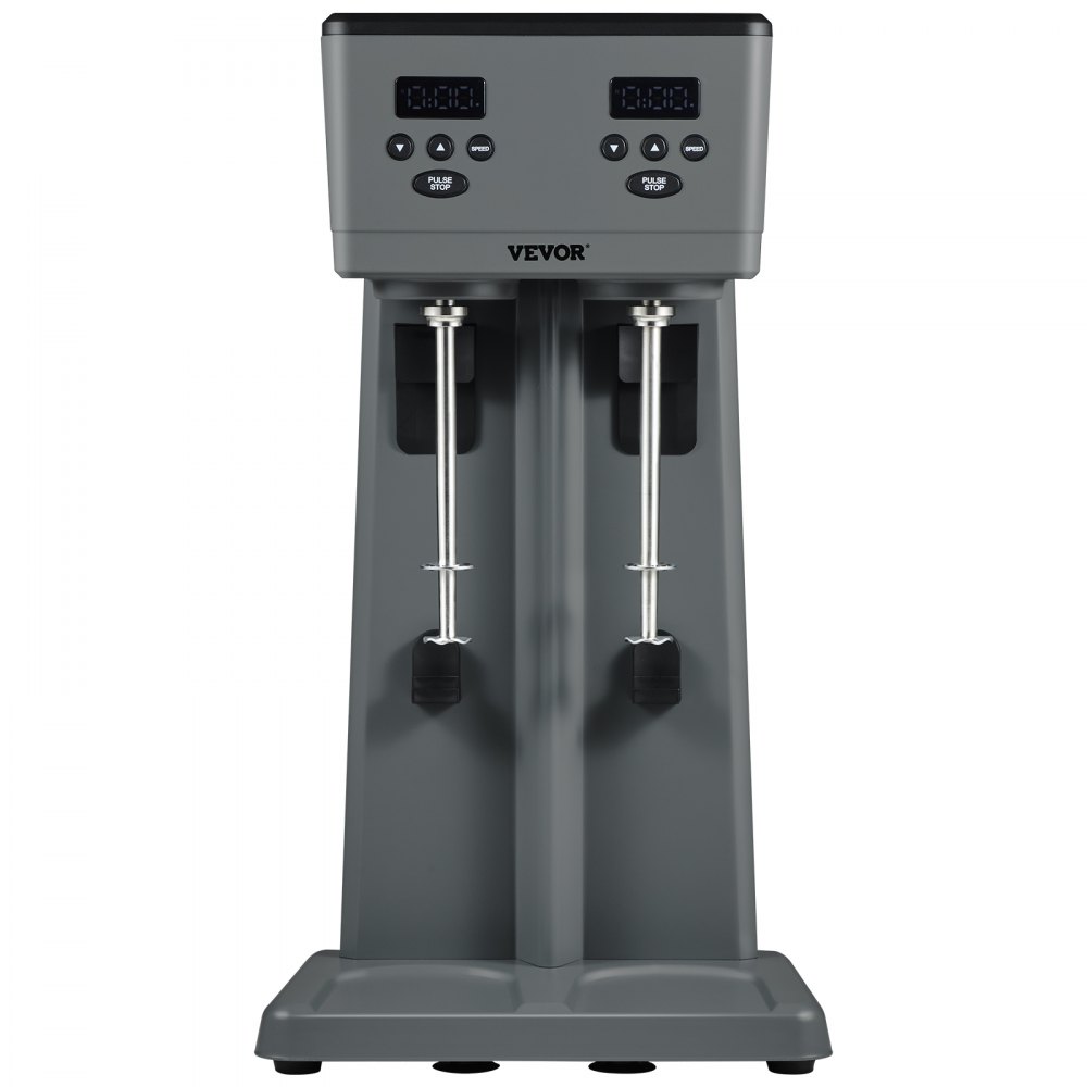 Batidora eléctrica VEVOR de 375 W x 2, batidora comercial de dos cabezales, microinterruptor inteligente LED, batidora de 3 velocidades con 2 vasos de acero inoxidable de 820 ml