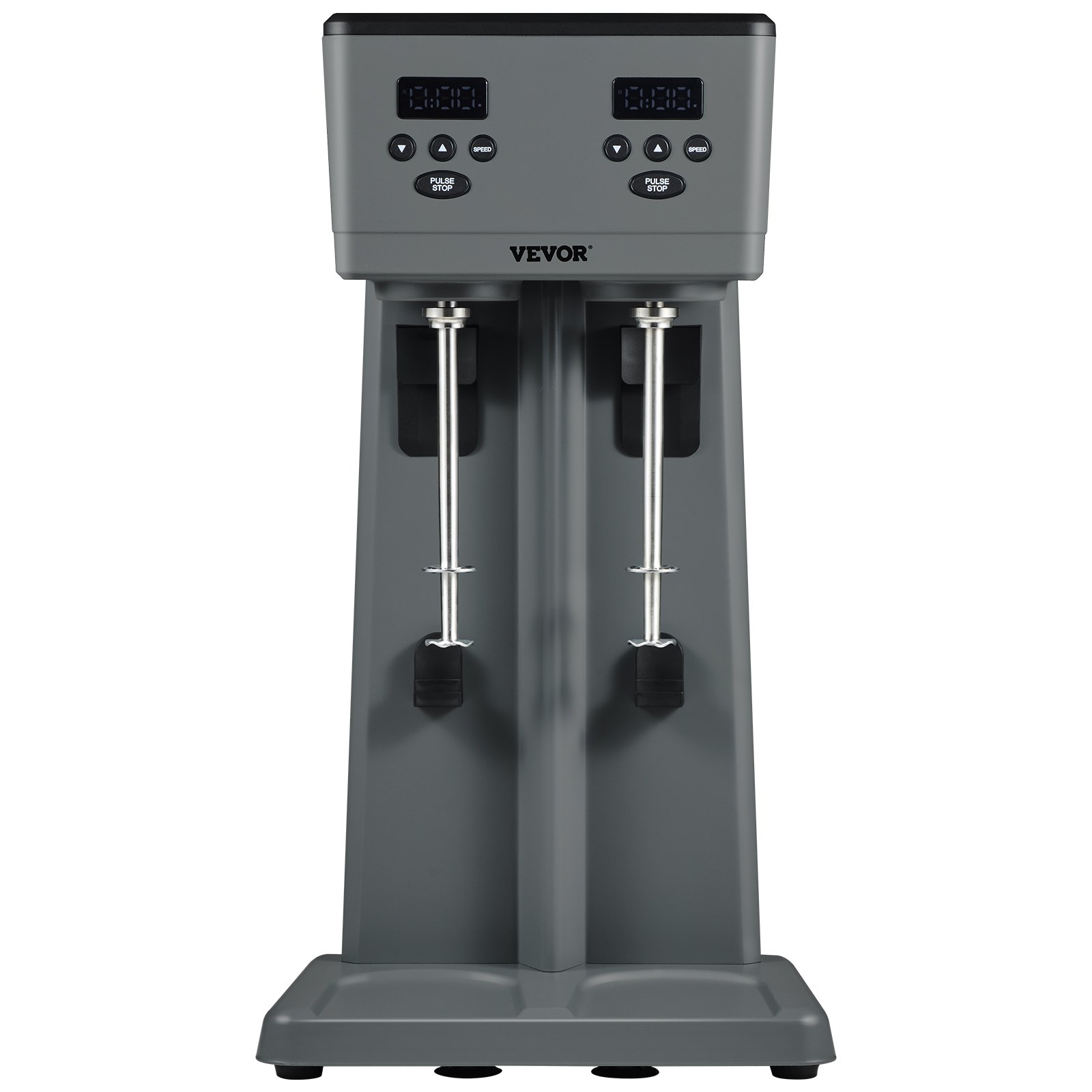 Batidora eléctrica VEVOR de 375 W x 2, batidora comercial de dos cabezales, microinterruptor inteligente LED, batidora de 3 velocidades con 2 vasos de acero inoxidable de 820 ml