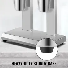VEVOR Máquina para hacer batidos, máquina para hacer batidos de dos cabezales, mezcladora para batidos de 560 W, máquina para hacer maltas con vasos de 800 ml (acero inoxidable/PC), máquina eléctrica para hacer batidos de leche de 2 velocidades, batidora de bebidas de 36000 RPM, acero inoxidable
