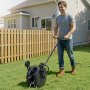 VEVOR Aireador de Césped Rodante con 16 Púas, 5 cm de Profundidad, Mango de 147 cm, Soporta hasta 21 kg, Herramienta de Aireación de Césped Manual de Acero para Zonas para Mascotas Patio y Jardín