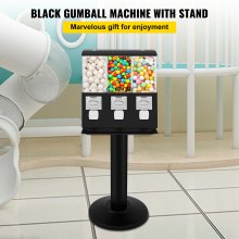 VEVOR Triple Gumball Bank Candy Ball Máquina expendedora 350pcs gomas 45Lbs Capacidad