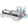Máquina llenadora de líquidos VEVOR con diseño de acero inoxidable y mangueras azules.