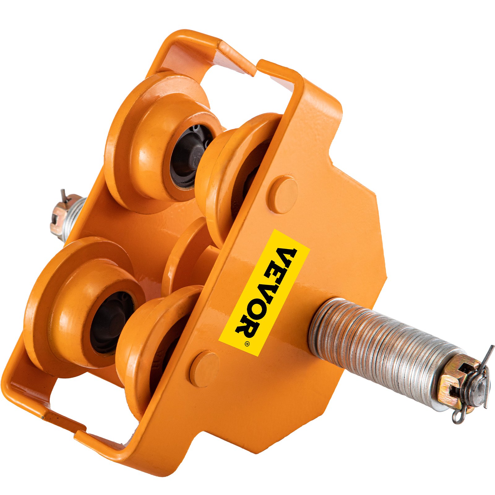 Carro manual VEVOR naranja con cuatro ruedas y etiqueta de marca.