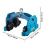 Carro manual VEVOR azul con ruedas negras, dimensiones 10,2x7,9x9,8 pulgadas.