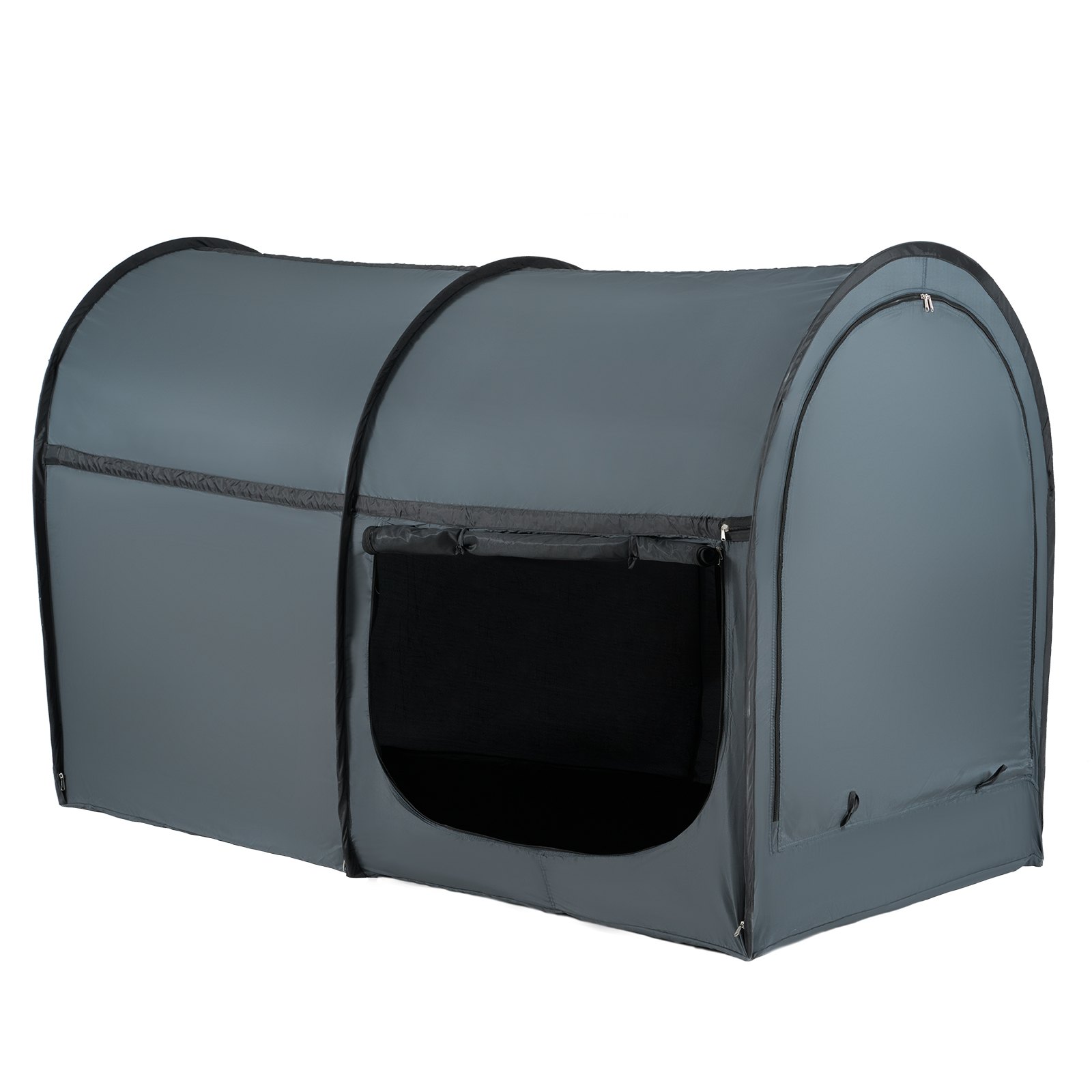 Tienda de campaña VEVOR, tela Pongee, transpirable, de 4 puertas, con postes de fibra de 7 mm para mayor privacidad, tamaño completo, con dosel opaco para dormir, ideal para casa de juegos infantil y tienda de campaña para adultos.