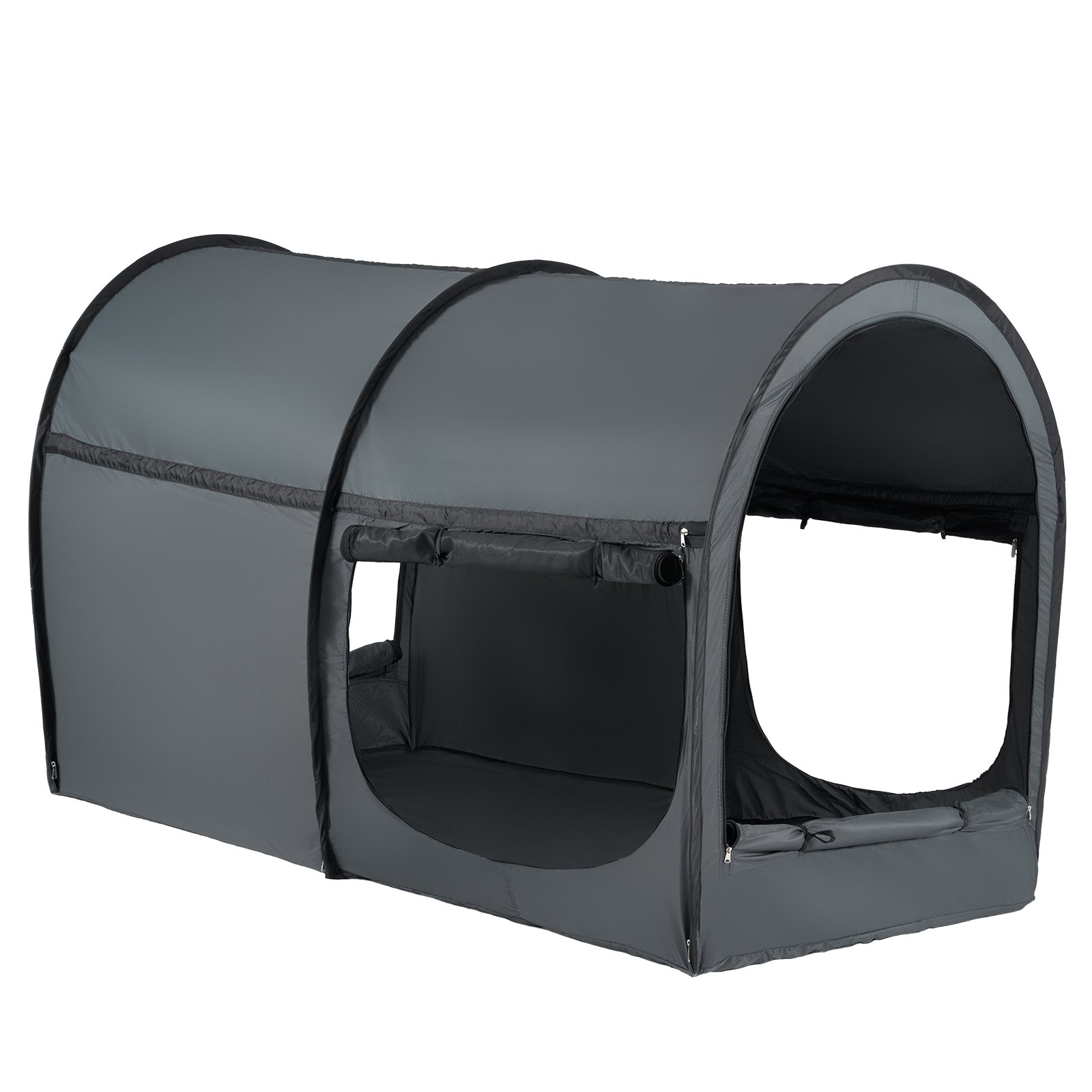 Tienda de campaña VEVOR, tela Pongee, transpirable, de 4 puertas, con postes de fibra de 7 mm para mayor privacidad, tamaño completo, con dosel opaco para dormir, ideal para casa de juegos infantil y tienda de campaña para adultos.