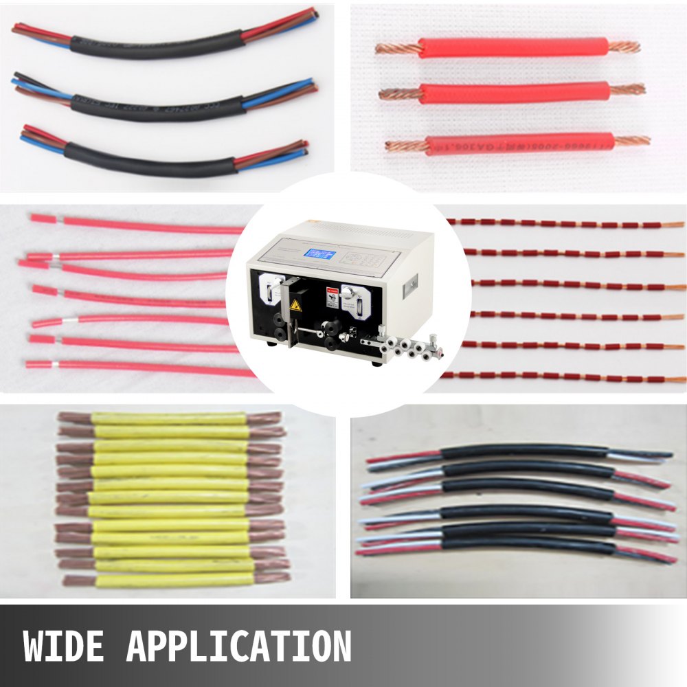 VEVOR SWT508-E Máquina peladora y peladora de corte de cables por computadora 0.1-8 mm² Pelacables automático Pelacables de 1-9999 mm de longitud de corte Máquina peladora de cables