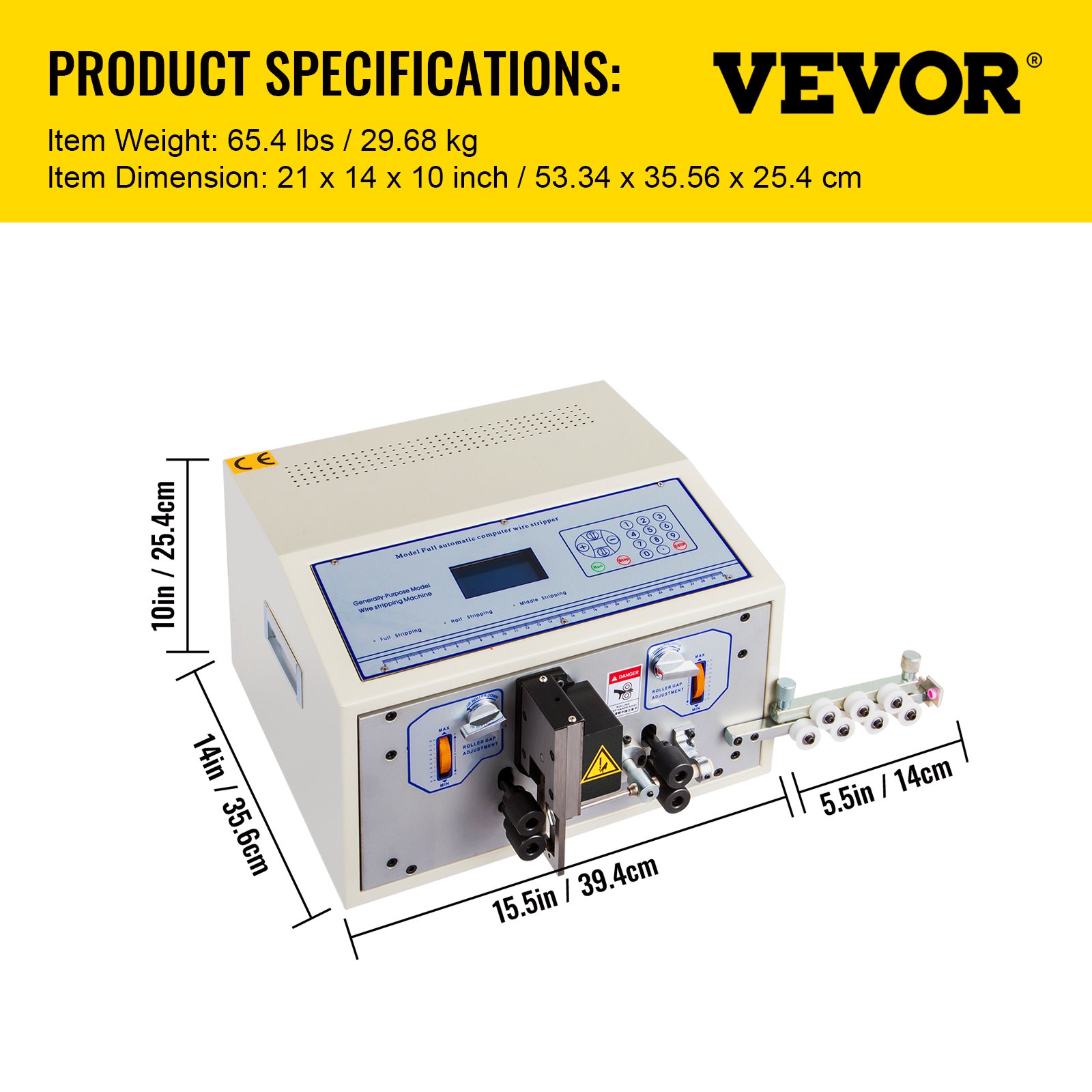 VEVOR Máquina Pelacables Eléctrica Máquina peladora de pelado de cables Pelacables automático de desecho 0.1-4.5 mm