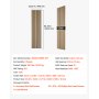 Paneles de pared de madera VEVOR, 240 x 60 cm, paneles acústicos de listones, acabado roble, absorción de sonido para salas de estar, dormitorios, oficinas, estudios, decoración de paredes interiores, construcción de MDF y PET, kit de tornillos, paquete de 2
