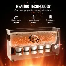 Limpiador ultrasónico de armas VEVOR de 10 l, máquina de limpieza ultrasónica profesional de 300 W con temporizador y calentador, limpiador ultrasónico digital de 40 kHz con cesta para piezas de armas, balas y suministros militares Marca: VEVOR