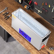 Limpiador ultrasónico de armas VEVOR de 10 l, máquina de limpieza ultrasónica profesional de 300 W con temporizador y calentador, limpiador ultrasónico digital de 40 kHz con cesta para piezas de armas, balas y suministros militares Marca: VEVOR