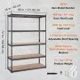 VEVOR Storage Shelving Unit, 5-Tier Adjustable, 2000 lbs Capacity, Heavy Duty Garage Shelves Metal Organizer Utility Rack, Black, 18" D x 48" W x 72" H for Kitchen Pantry Basement Bathroom Laundry