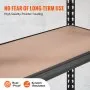VEVOR Estantería de almacenamiento, ajustable de 5 niveles, capacidad de 2000 libras, estantes de garaje resistentes, organizador de metal, negro, 48 pulgadas de largo x 24 pulgadas de ancho x 72 pulgadas de alto para cocina, despensa, sótano, baño, lavandería